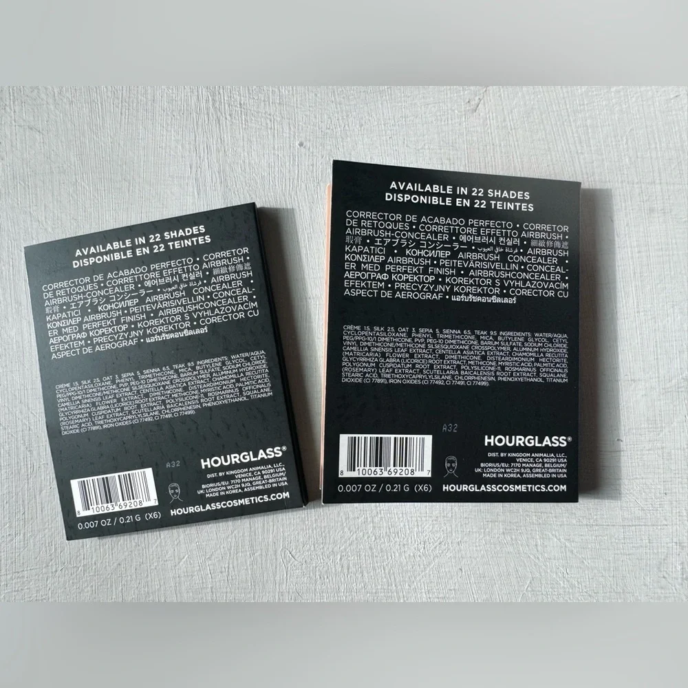 NWT HOURGLASS Vanish Airbrush Concealer Sample Card × 2